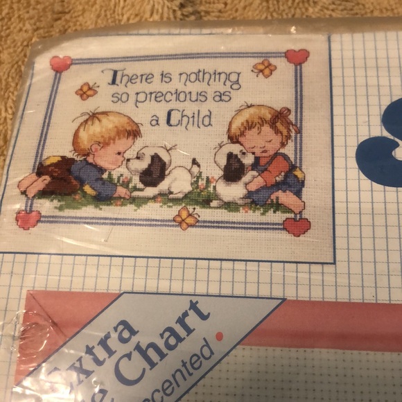 Dimensions Counted Cross Stitch Kit "Precious Children" 1992 VTG 10"X8" 72122 - Picture 3 of 7